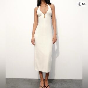 Elegant White Halter Dress